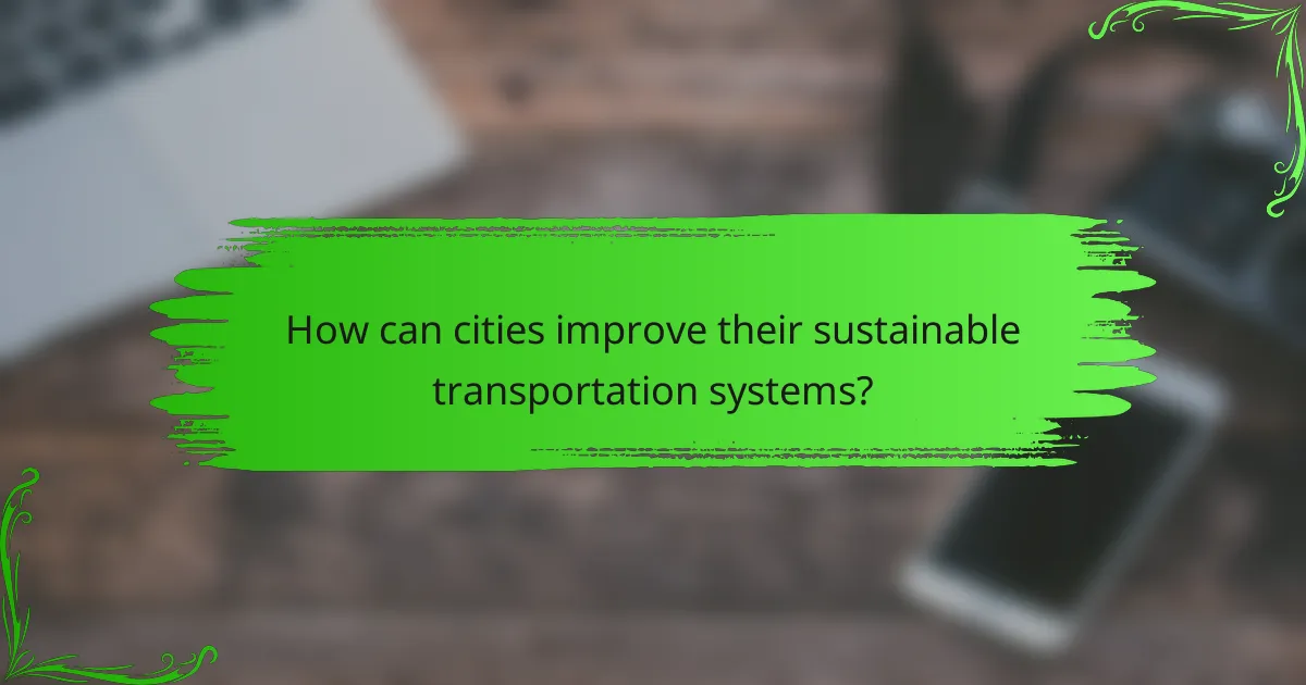 How can cities improve their sustainable transportation systems?