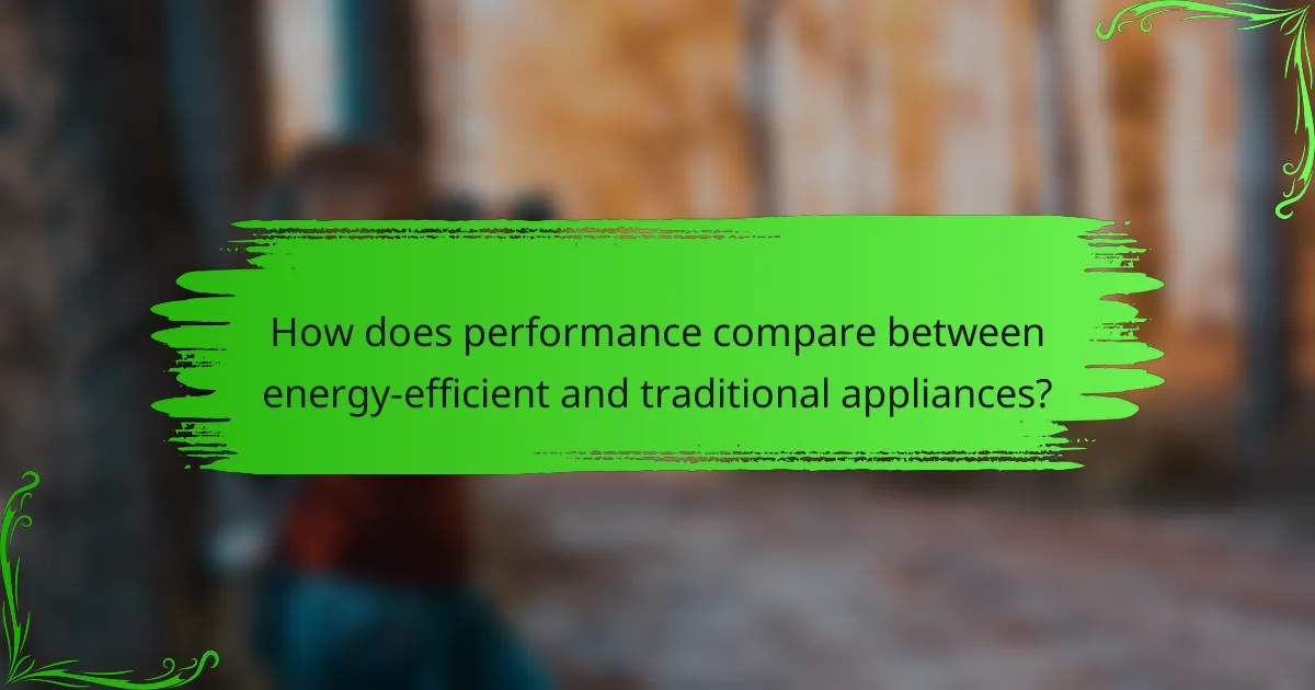 How does performance compare between energy-efficient and traditional appliances?