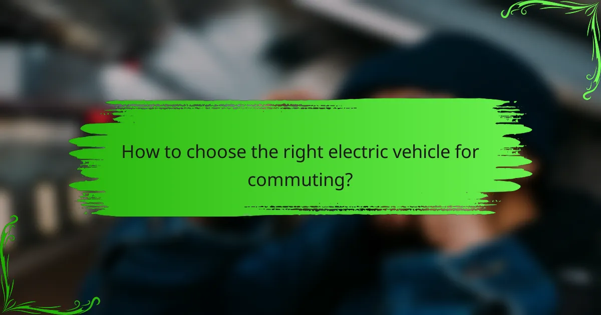 How to choose the right electric vehicle for commuting?