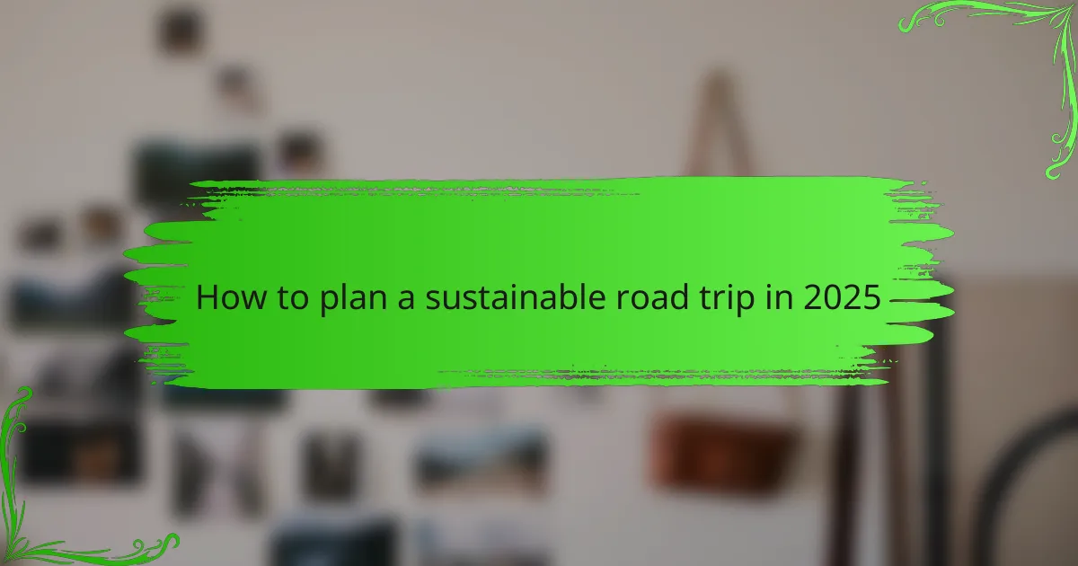 How to plan a sustainable road trip in 2025