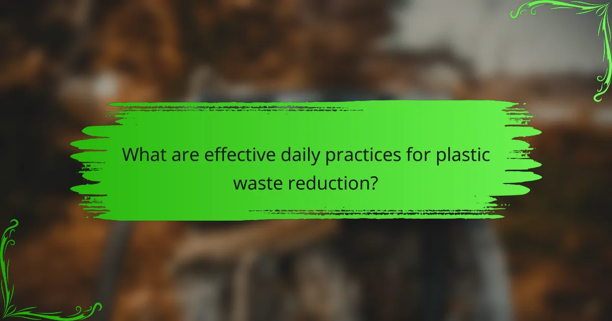 What are effective daily practices for plastic waste reduction?