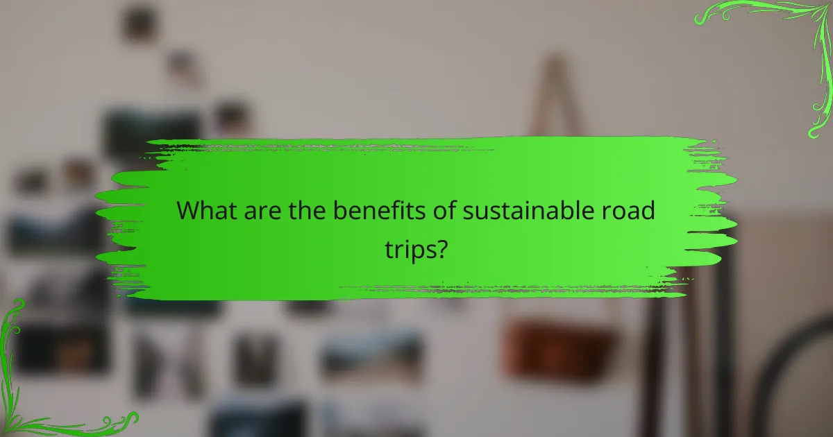 What are the benefits of sustainable road trips?