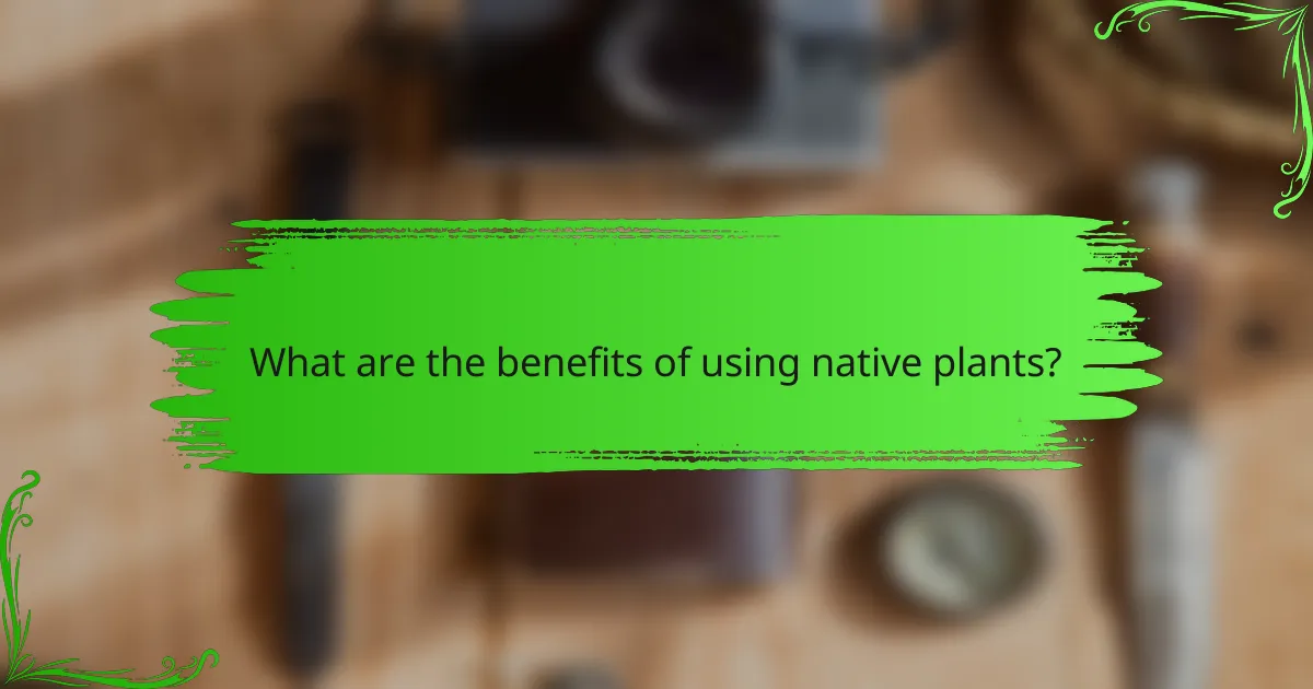What are the benefits of using native plants?