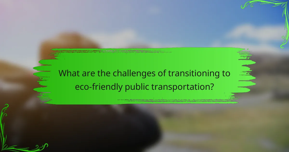 What are the challenges of transitioning to eco-friendly public transportation?