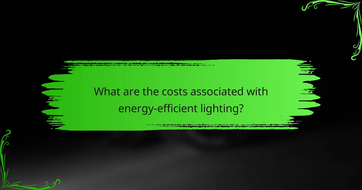 What are the costs associated with energy-efficient lighting?