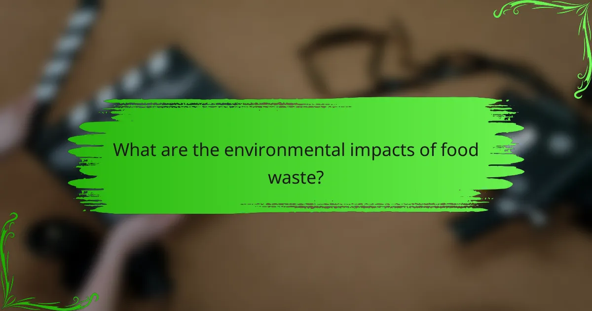 What are the environmental impacts of food waste?