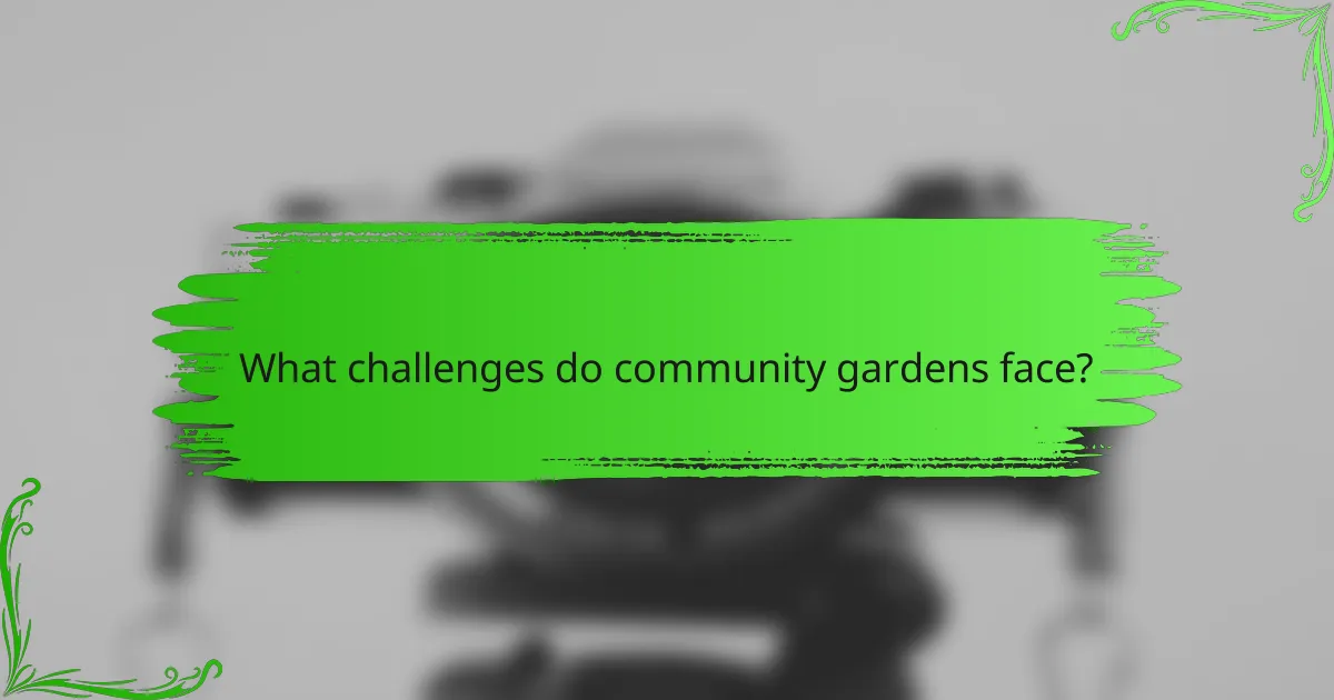 What challenges do community gardens face?